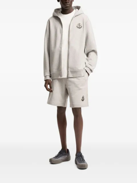 Moncler sketched logo zip-up cotton hoodie