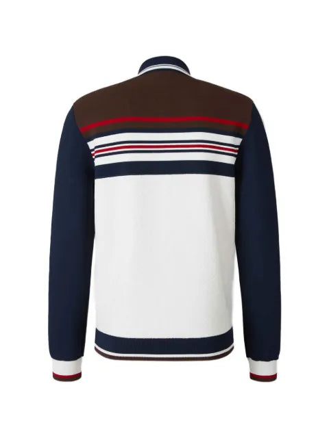 Casablanca Café Culture striped zip-up bomber jacket
