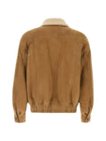 Saint Laurent shearling-collar suede jacket